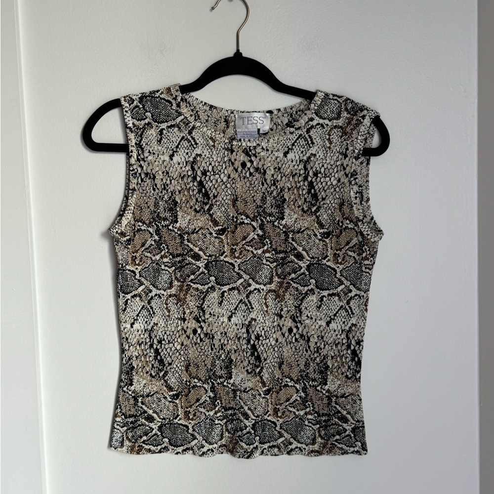 Tess snake skin tank - scrunched stretchy
